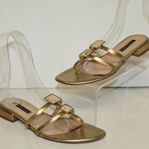 Gold Claudia Ciuti Gladiator w Snakeskin Sandal